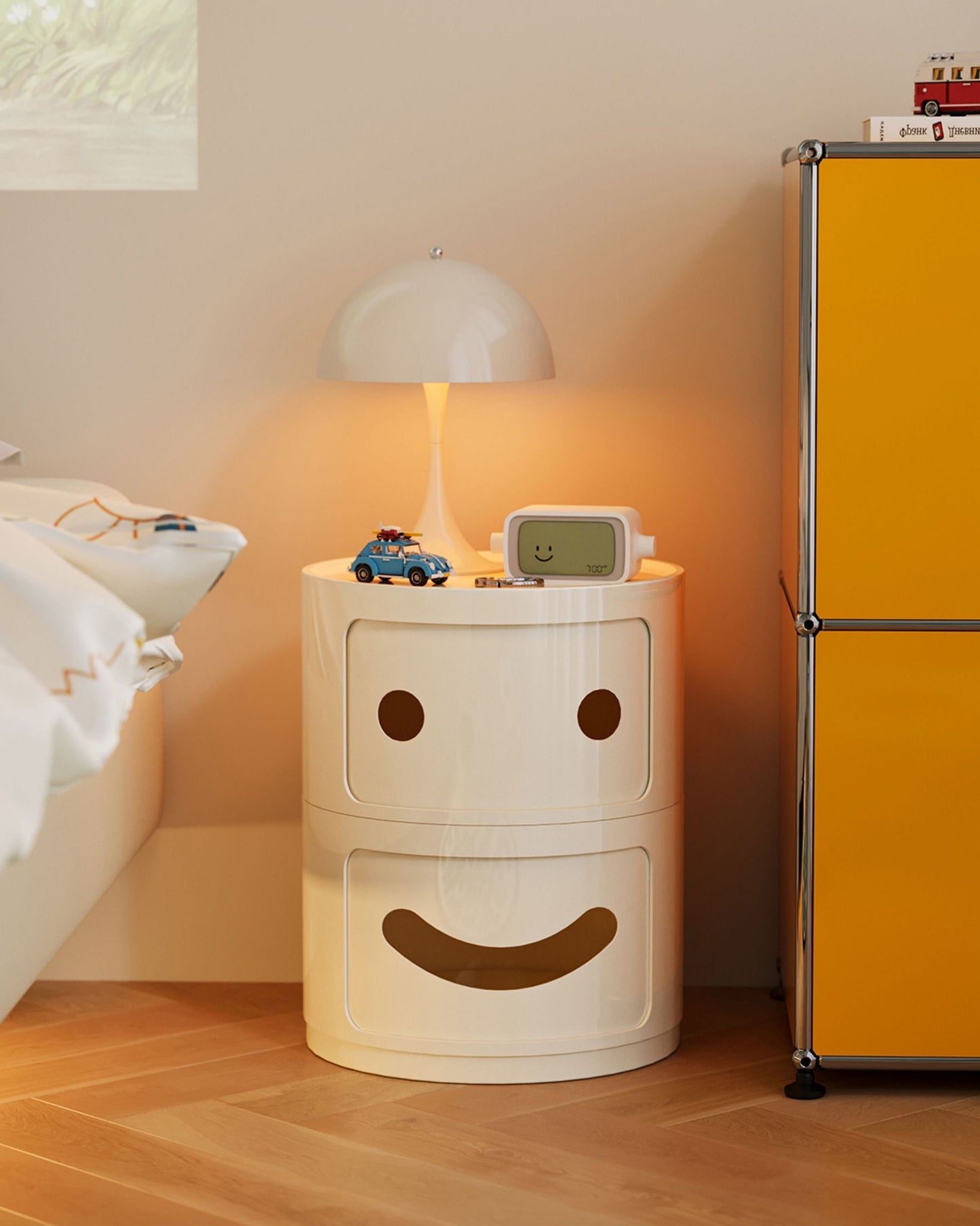 Smile Face Side Table Storage Cabinet