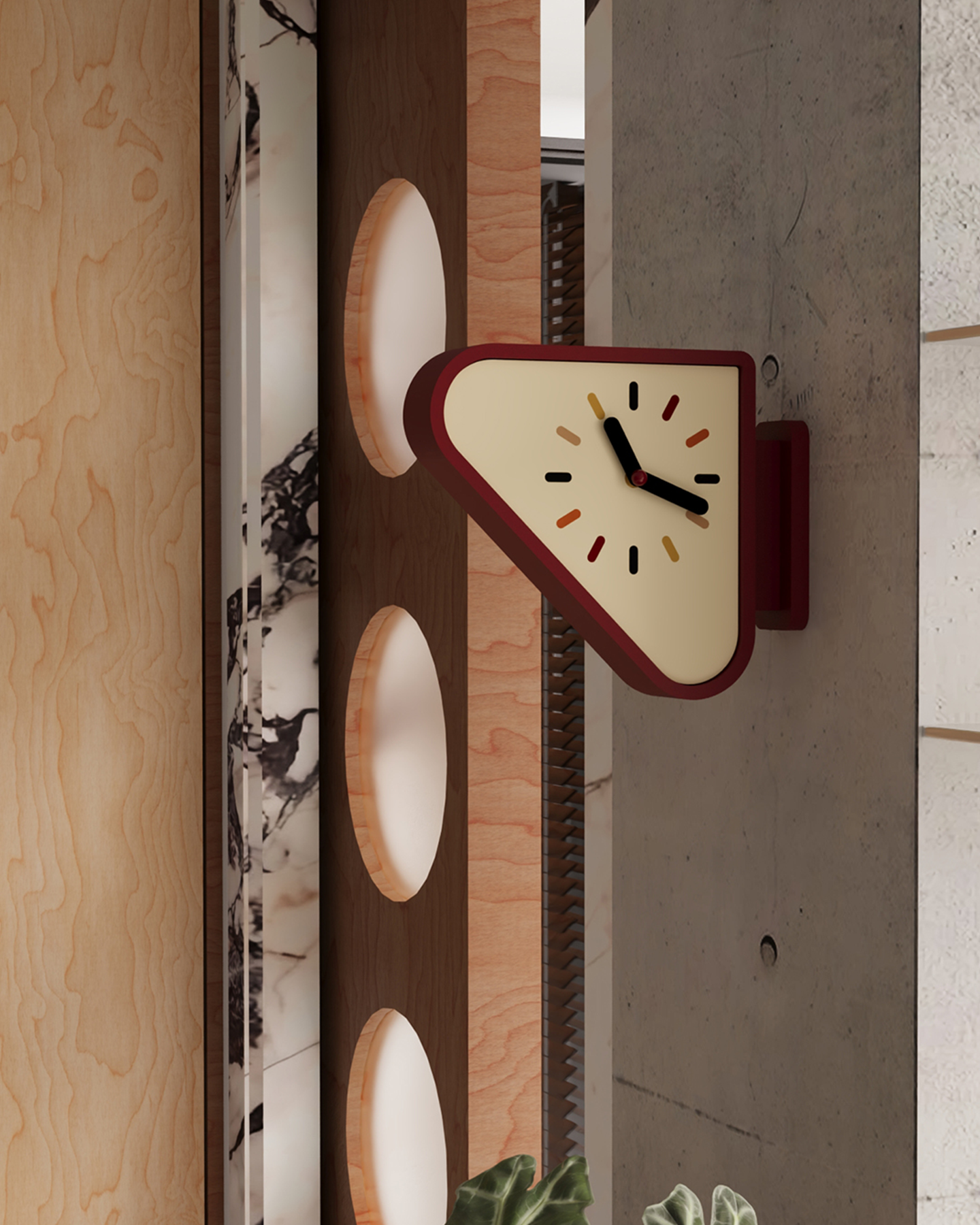 Triangle Corner View Clock