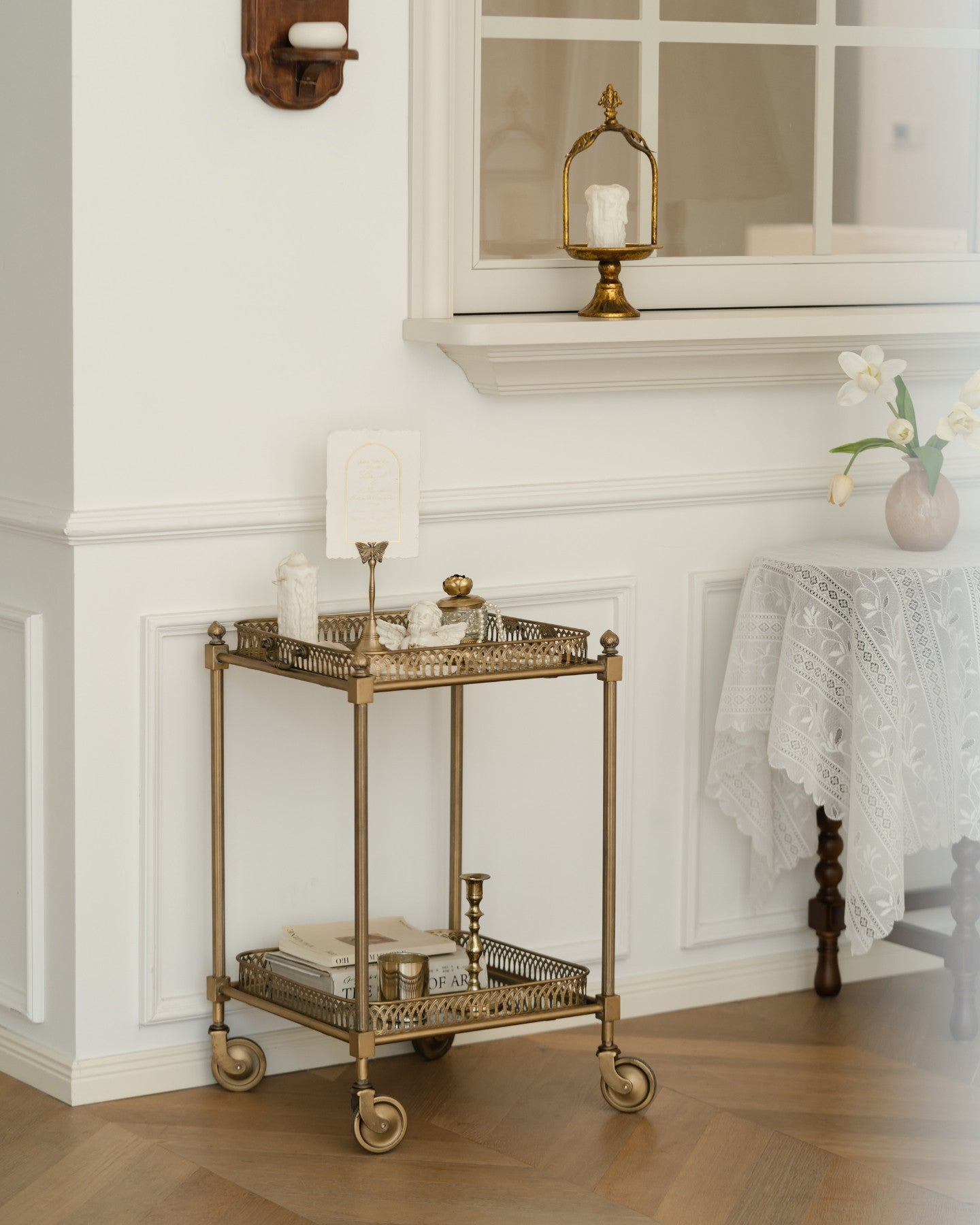 Retro French Rolling Bar Cart