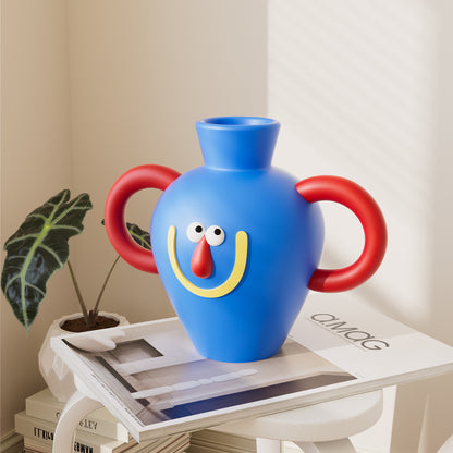 Smile Face Resin Vase
