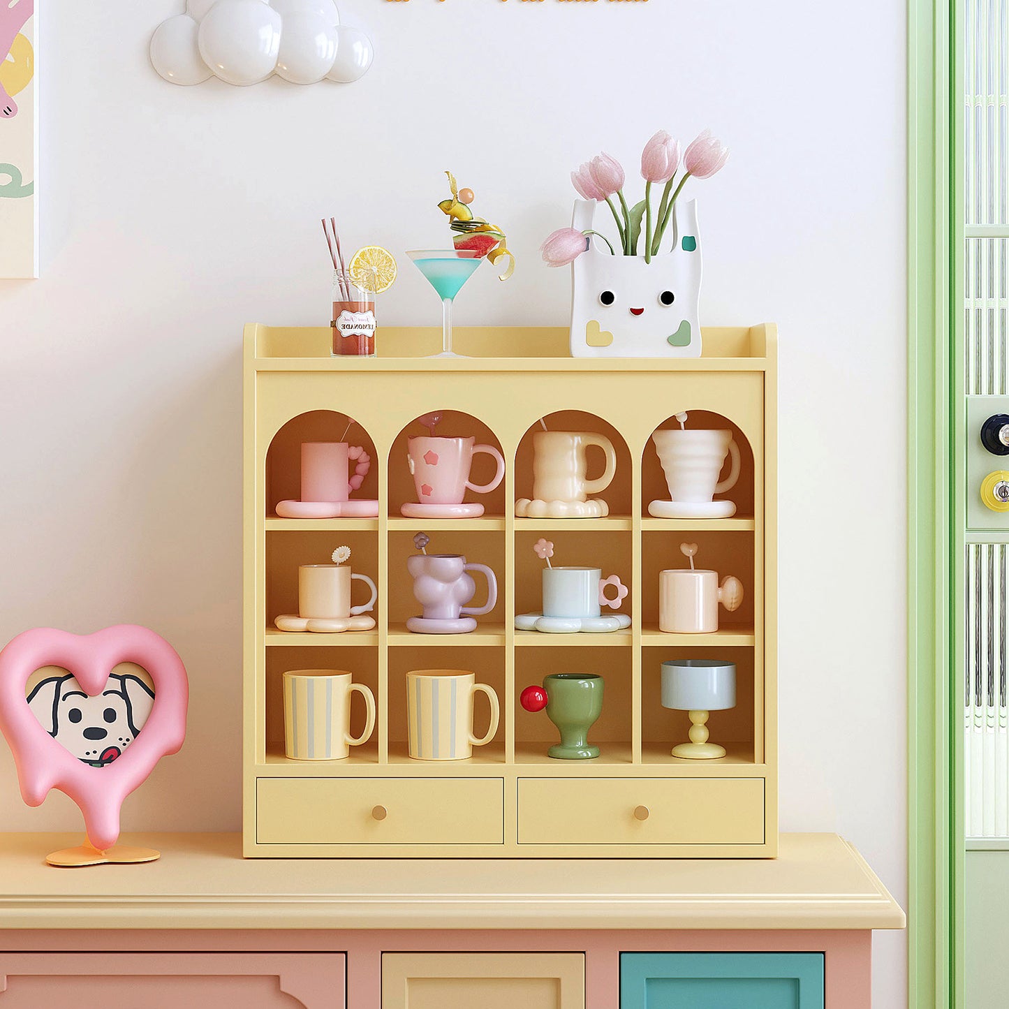 Japanese-inspired mug rack