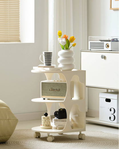 Rolling Acrylic Side Table Bar Cart