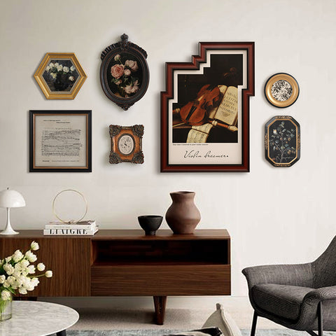 Vintage-Inspired Wall Art Set | Music-Themed Wall Decor 7-Piece