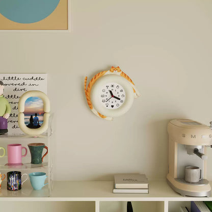 Cute Cat Hug Wall Clock