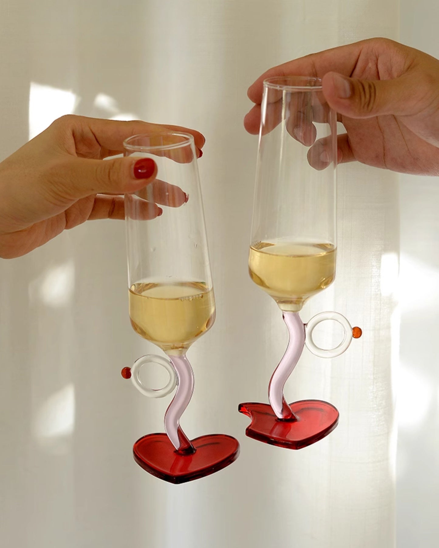 Heart Wine Glass Set