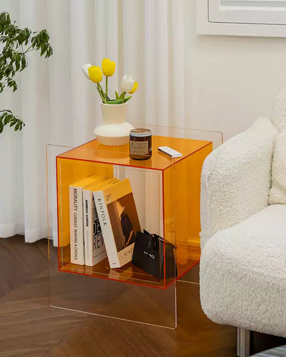 Rolling Acrylic Side Table