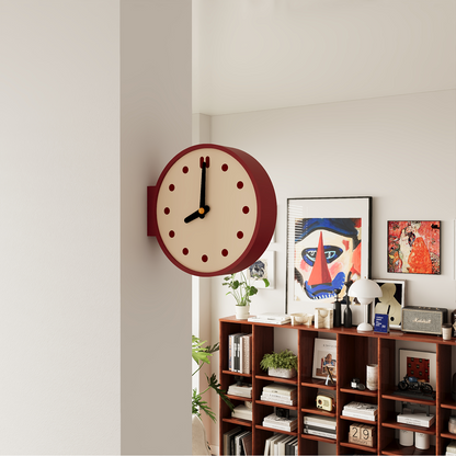 Corner View Double-Sided Clock
