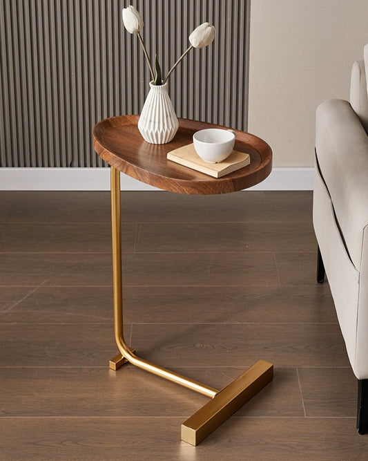 Solid Wood Oval Side Table