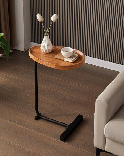 Solid Wood Oval Side Table
