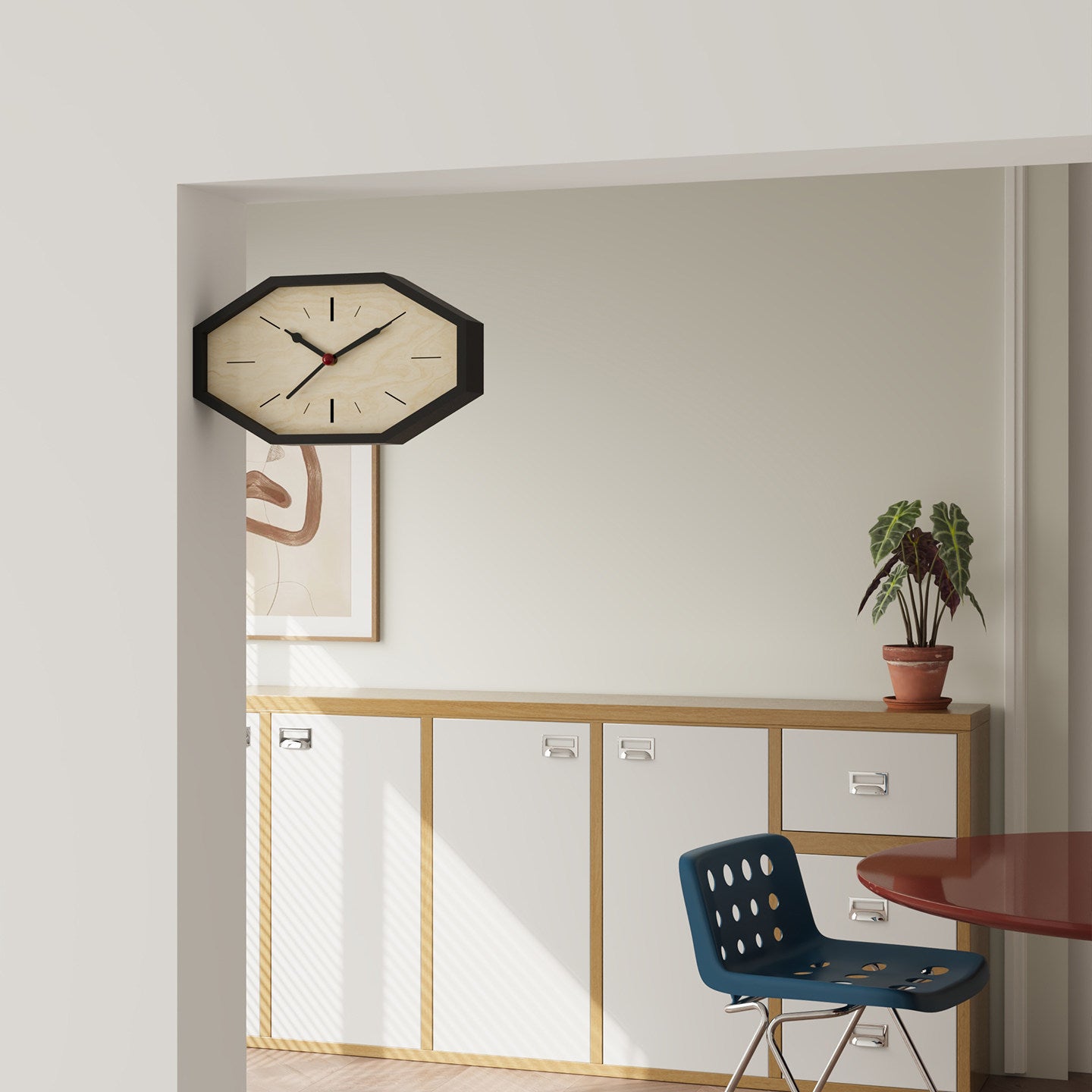 Octagon Dual-Sided Clock