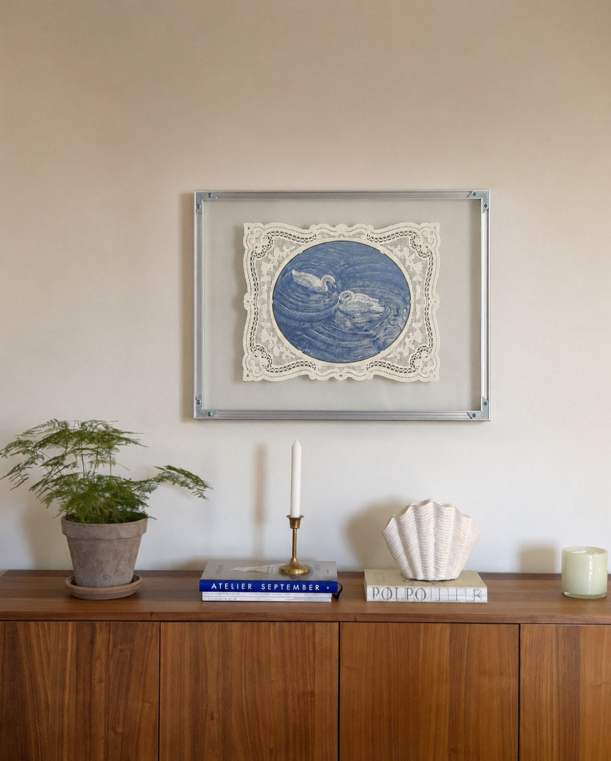 Vintage Lace Glass Wall Art