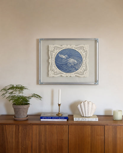 Vintage Lace Glass Wall Art