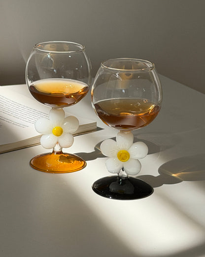 Daisy Bloom Stem Glass
