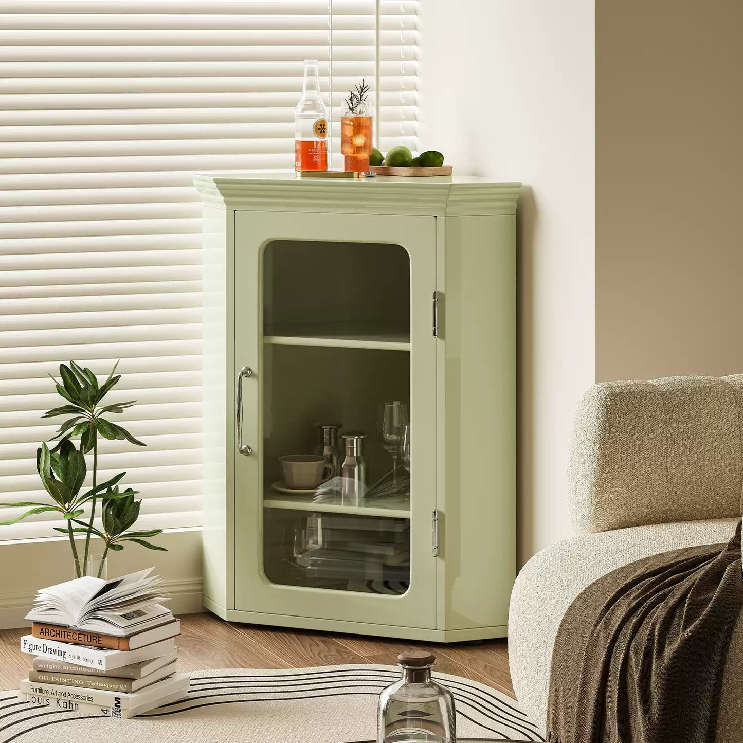 Green Corner Storage Cabinet