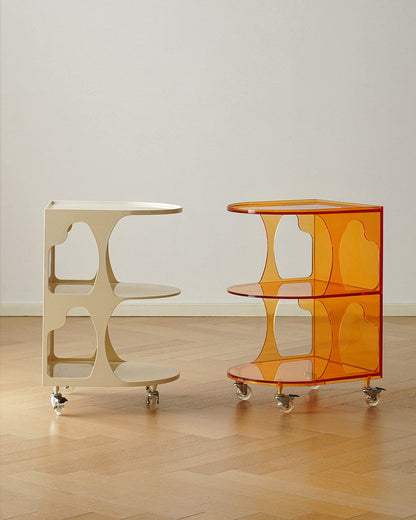 Rolling Acrylic Side Table Bar Cart