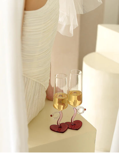 Heart Wine Glass Set