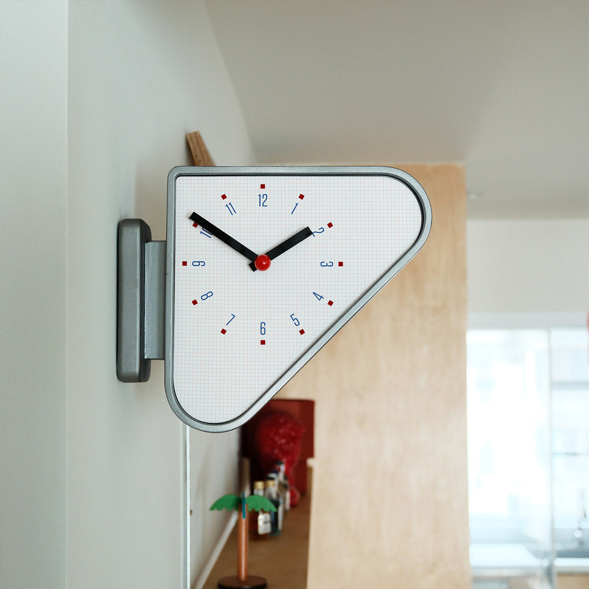 Silver Triangle Double-Sided Clock