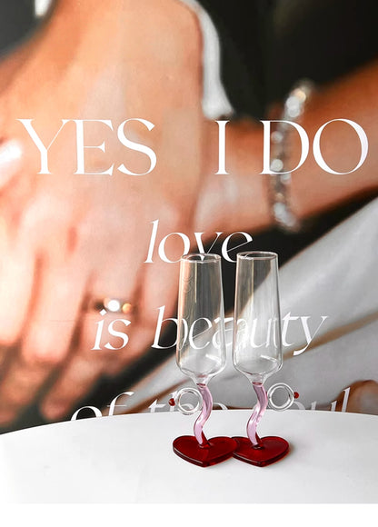 Heart Wine Glass Set