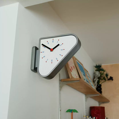 Silver Triangle Double-Sided Clock