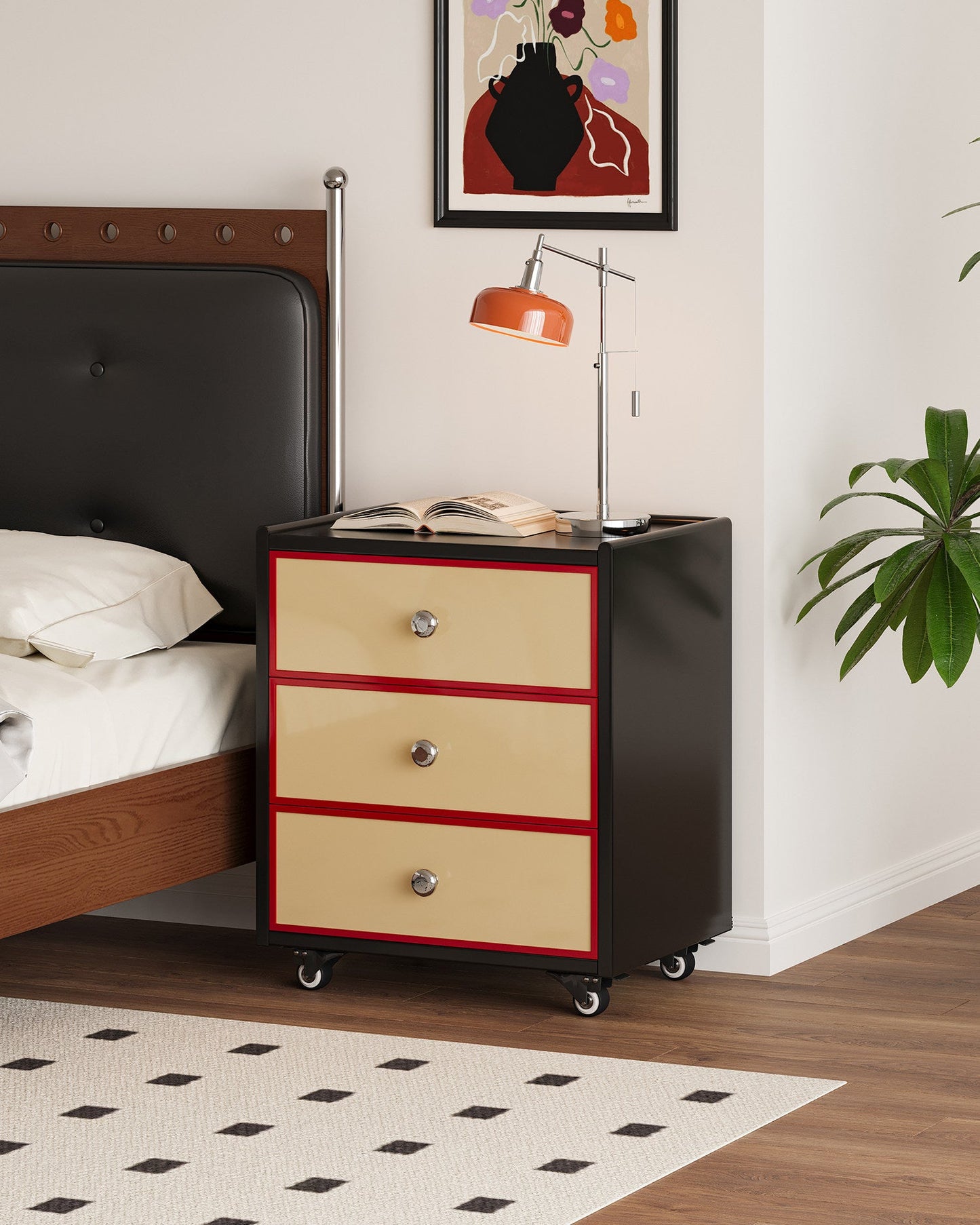Creamline Rolling Nightstand