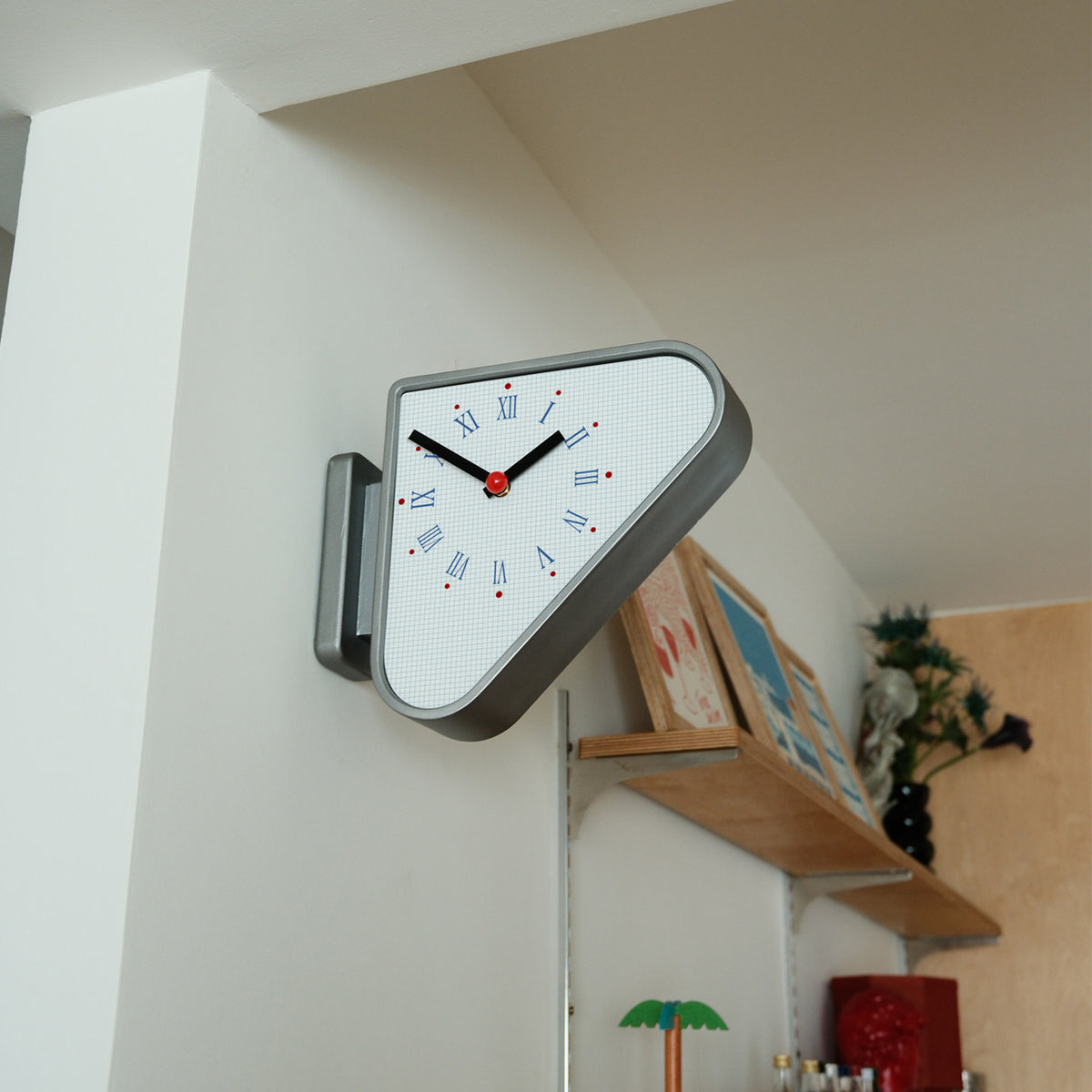 Silver Triangle Double-Sided Clock