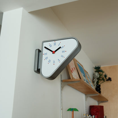 Silver Triangle Double-Sided Clock