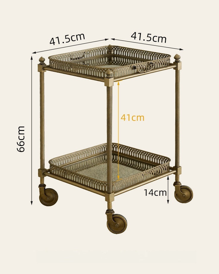 Retro French Rolling Bar Cart