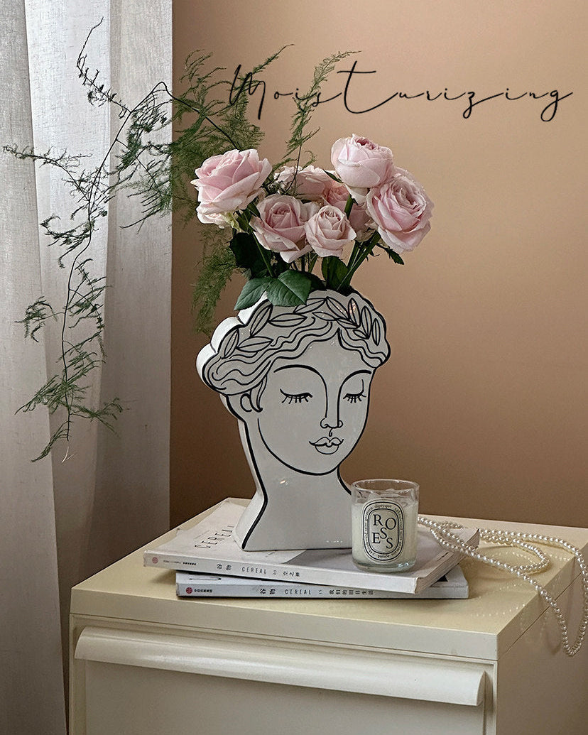 Muse Face Ceramic Vase