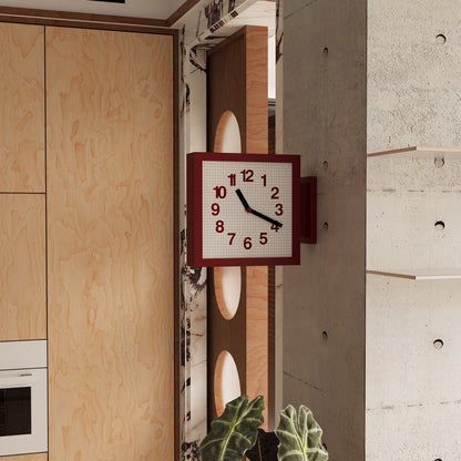 Square View Double-Sided Clock