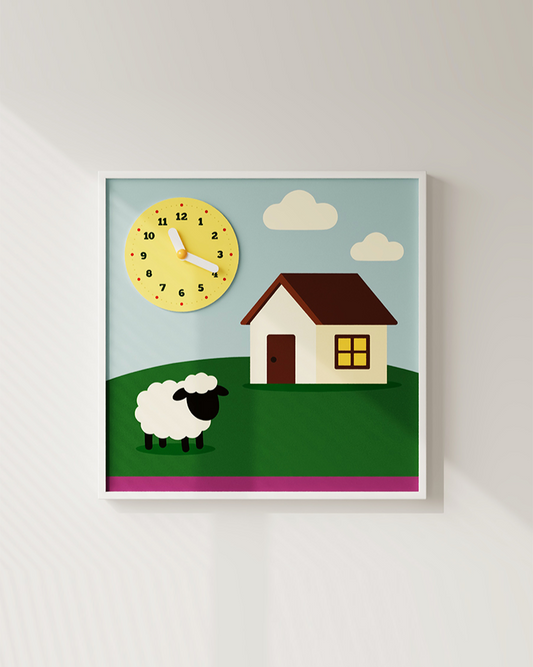 Sheep & House Decorative Clock