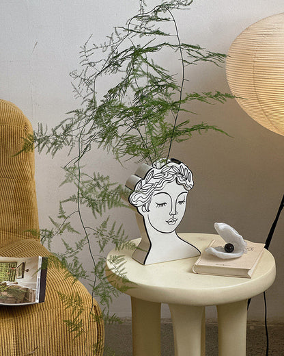 Muse Face Ceramic Vase