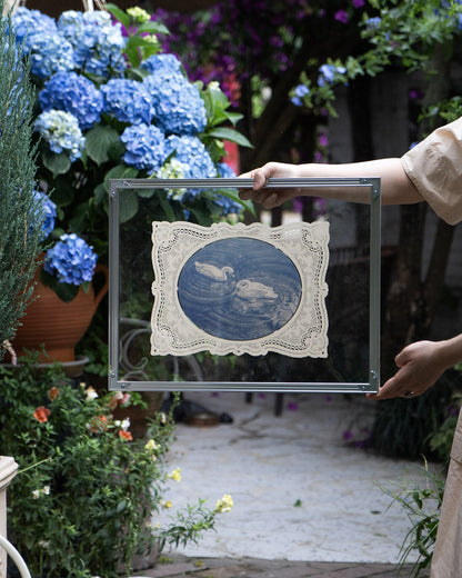 Vintage Lace Glass Wall Art