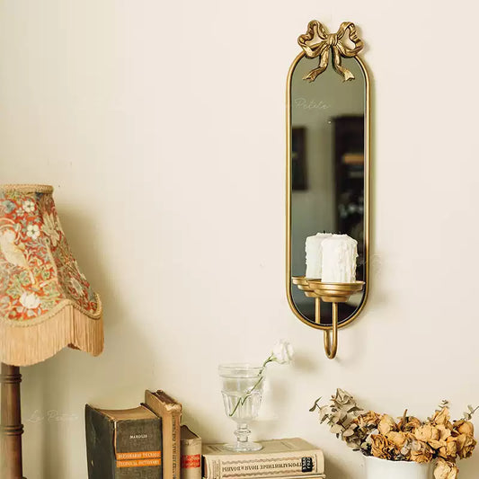 Vintage Wall Mirror with Candle Holder