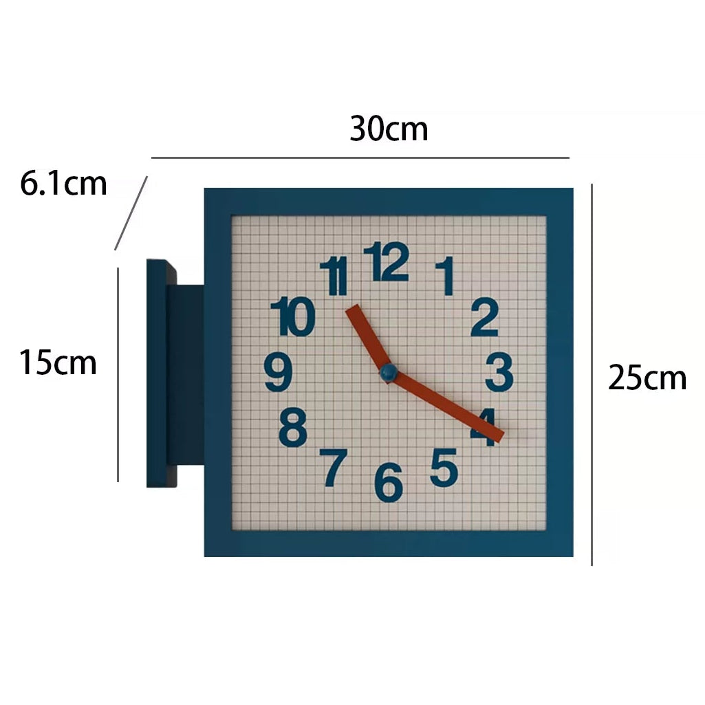Square View Double-Sided Clock