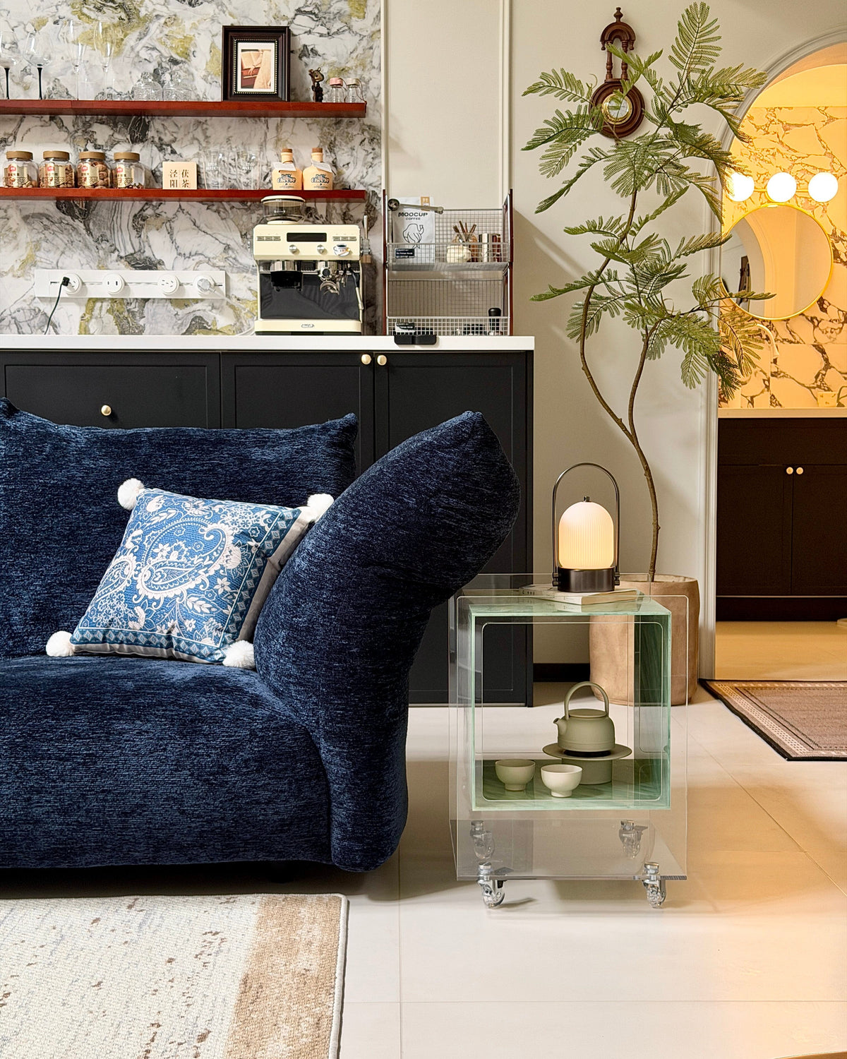 Rolling Acrylic Side Table