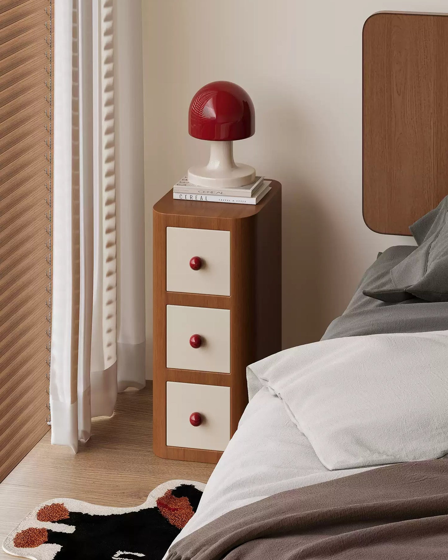 Pinocchio Style Narrow Nightstand