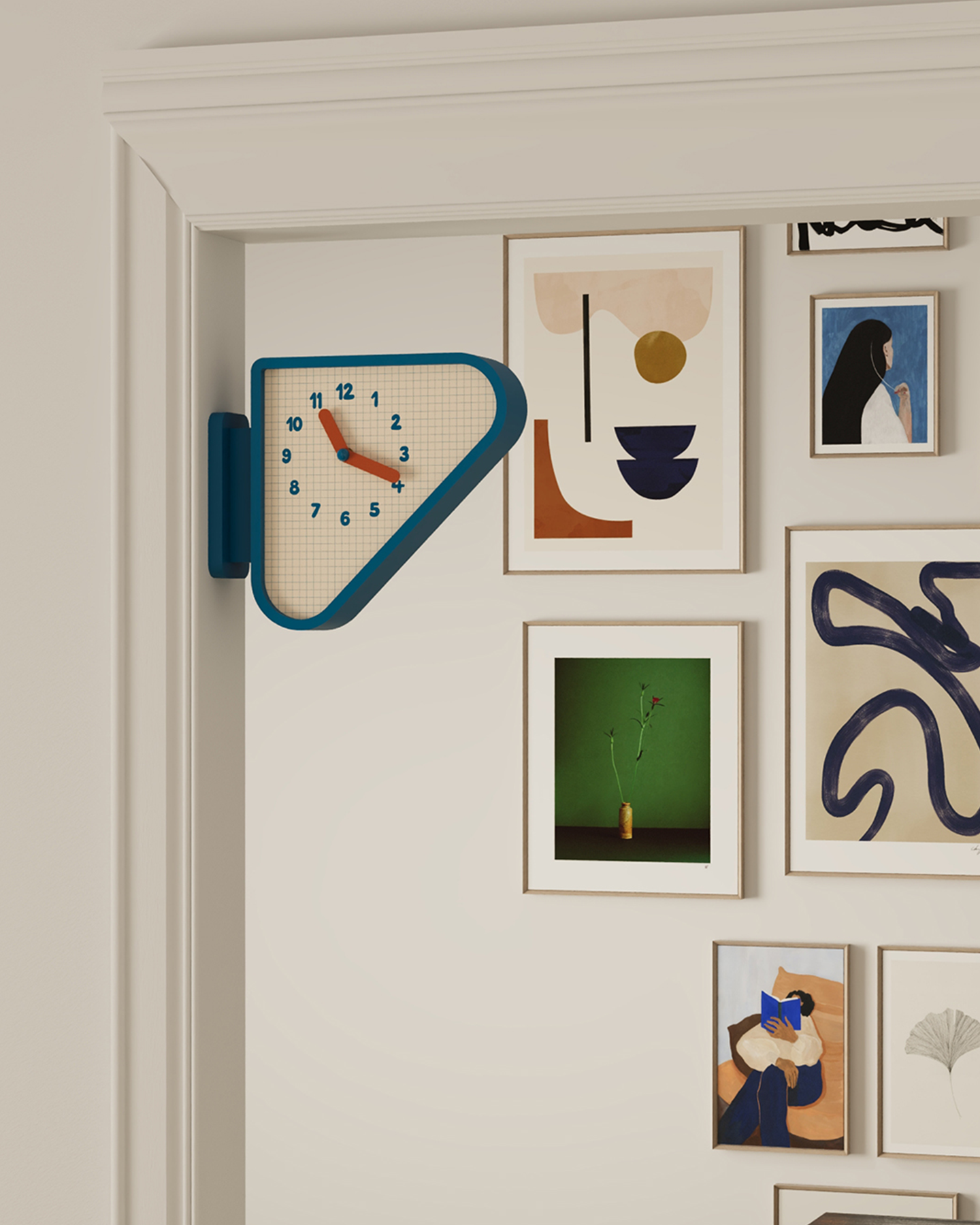 Triangle Corner View Clock
