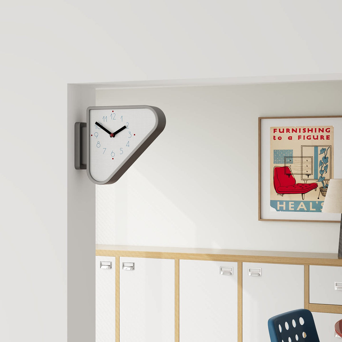 Silver Triangle Double-Sided Clock