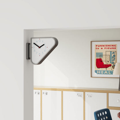 Silver Triangle Double-Sided Clock