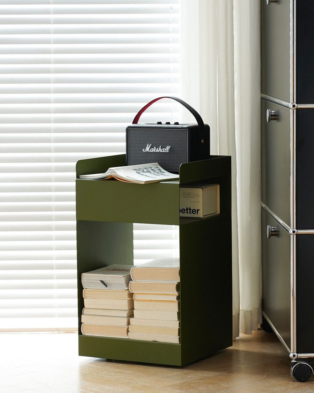 Rolling Metal Side Table