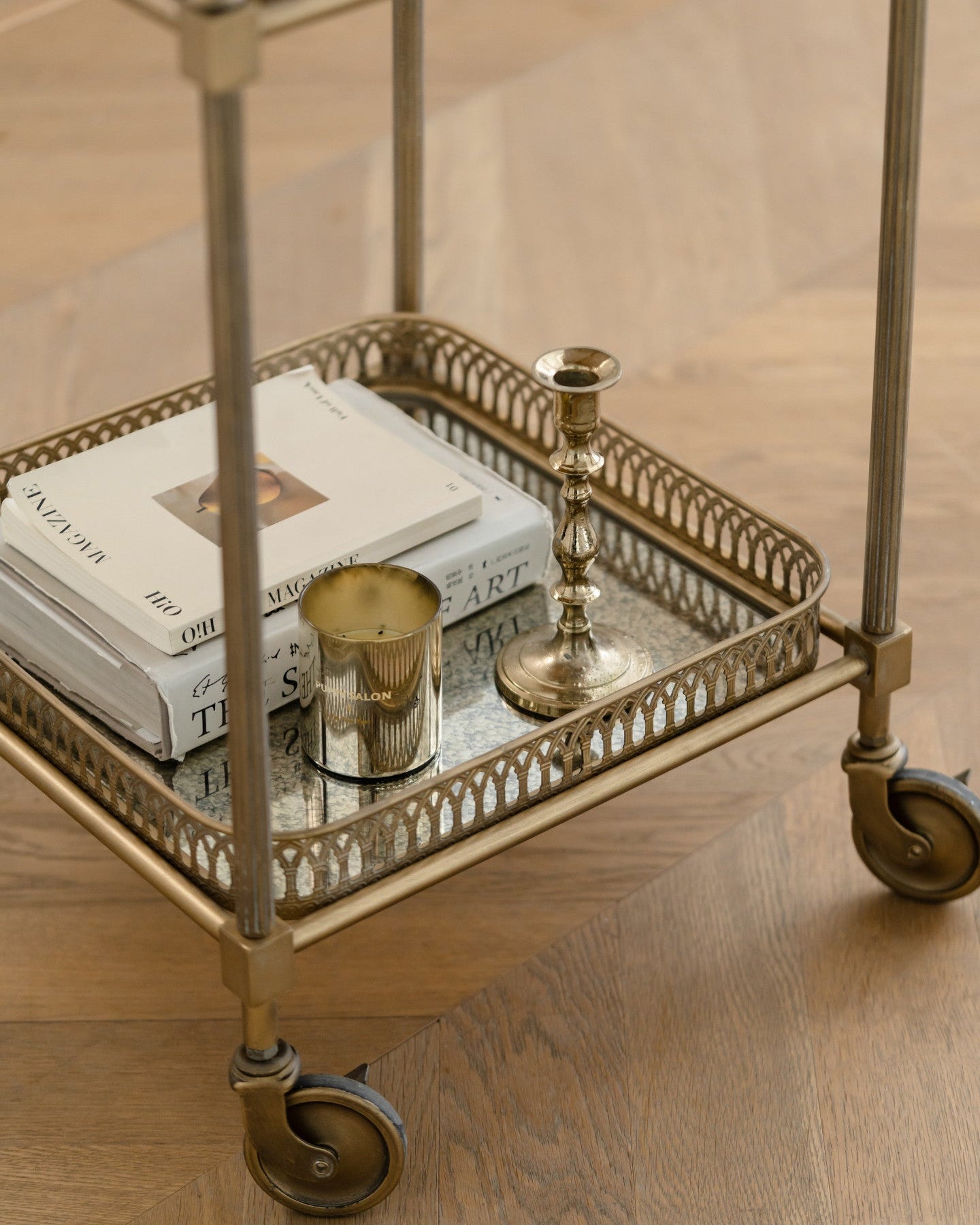 Retro French Rolling Bar Cart