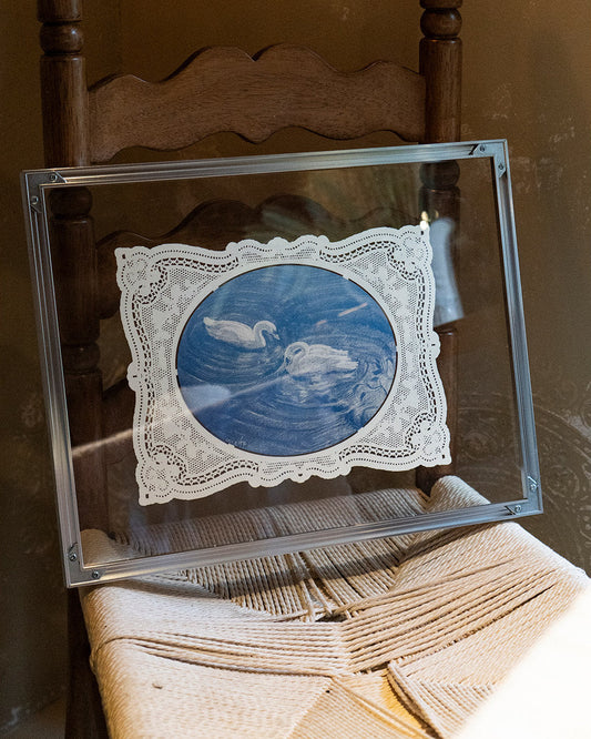 Vintage Lace Glass Wall Art