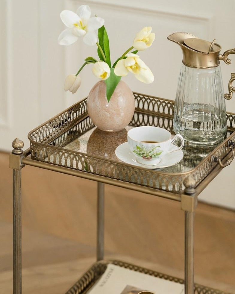 Retro French Rolling Bar Cart