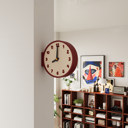 Corner View Double-Sided Clock