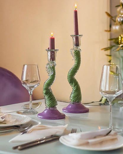 Vintage Iridescent Candle Holder