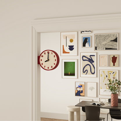 Corner View Double-Sided Clock
