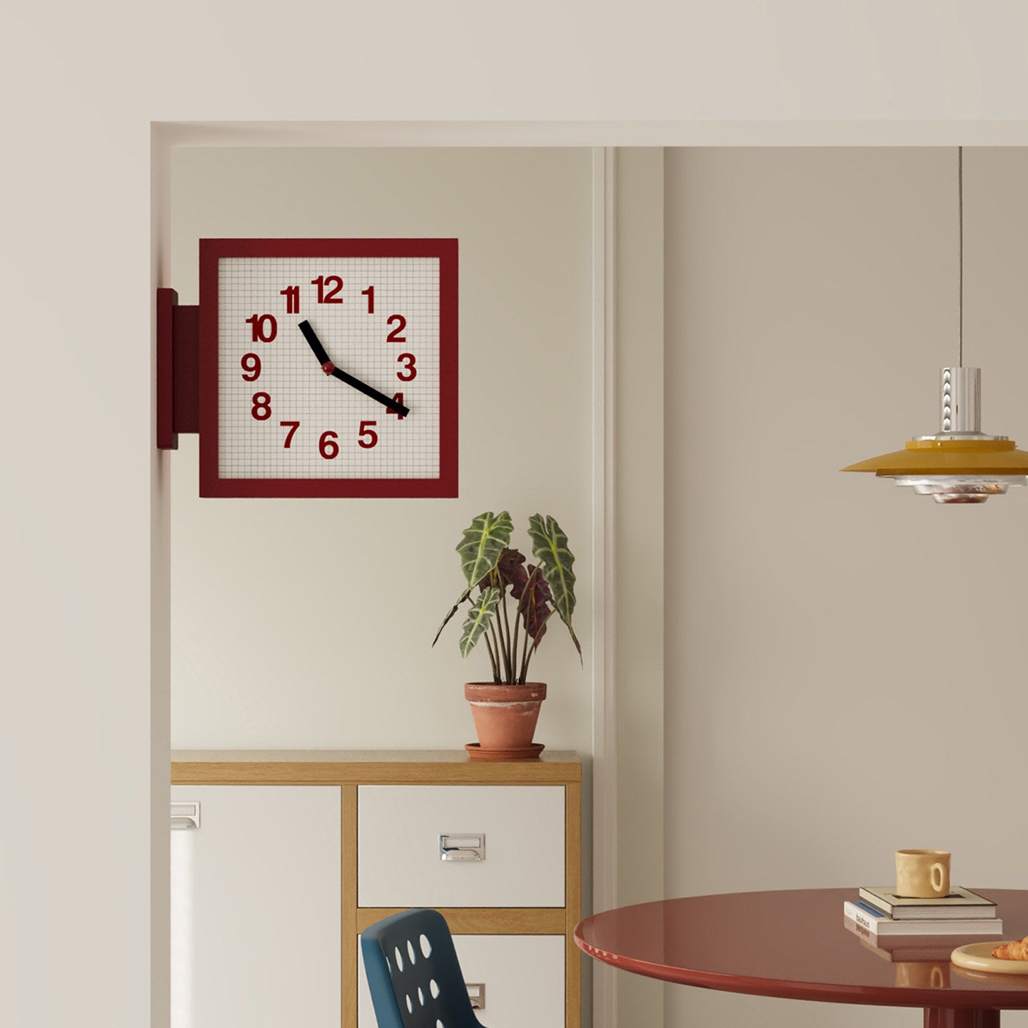 Square View Double-Sided Clock