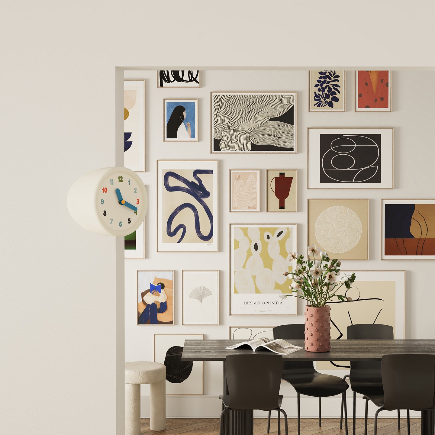White Corner Clock