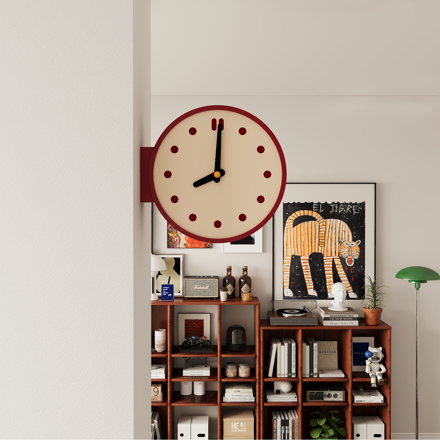 Corner View Double-Sided Clock
