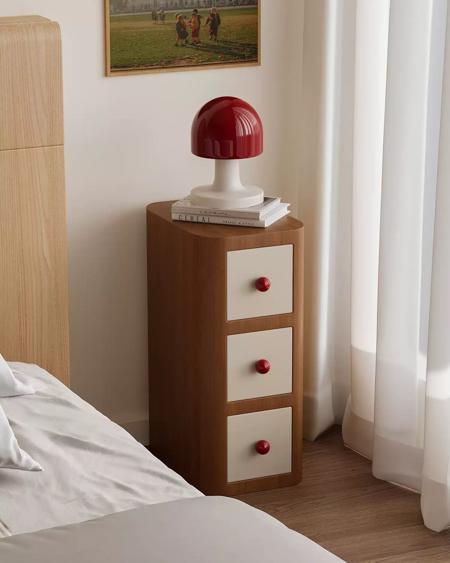 Pinocchio Style Narrow Nightstand